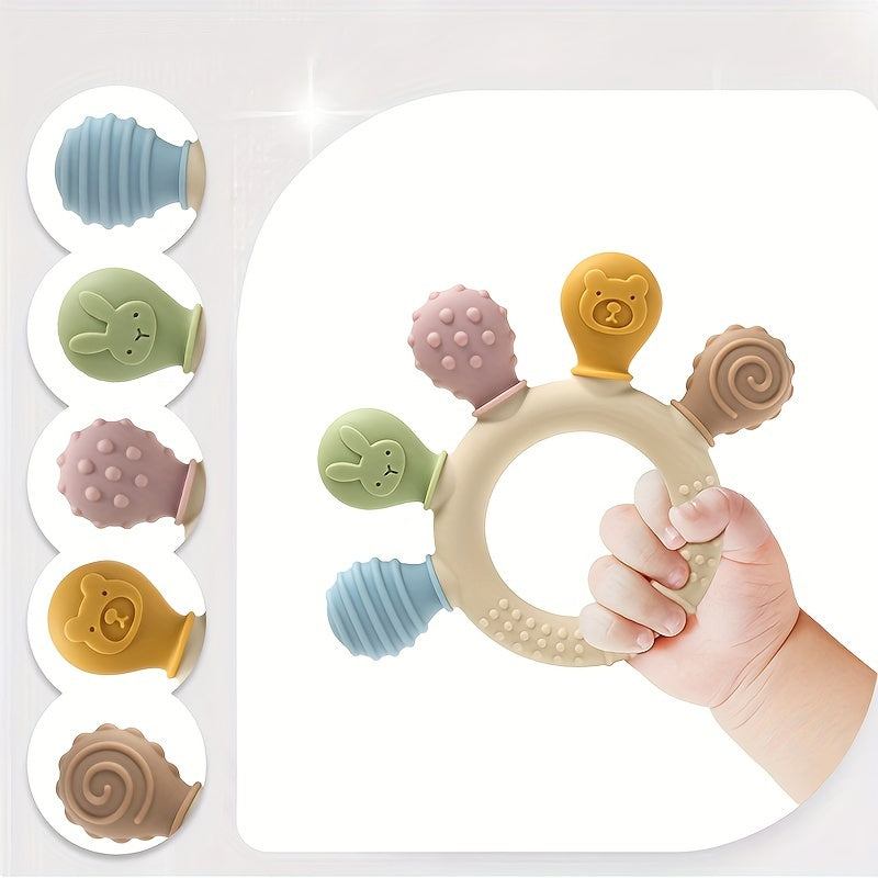 Baby Silicone Teether for Babies BPA Free Soft Texture Teething Ring Toy Gift