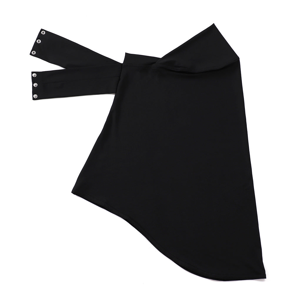 Ayollar uchun polyester sport hijabi, tugma bilan bosilgan chin qopqog'i va to'liq boshqovak, bir xil rangda