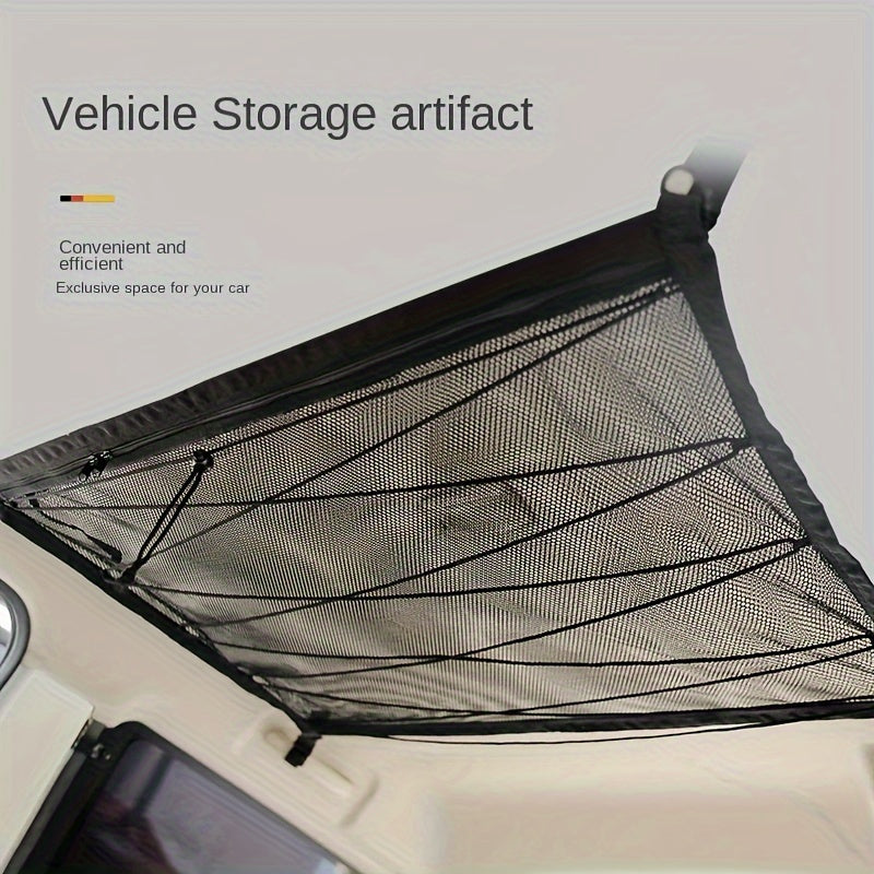 Universal Car Roof Mesh Bag Cargo Organizer Zipper Adjustable Net