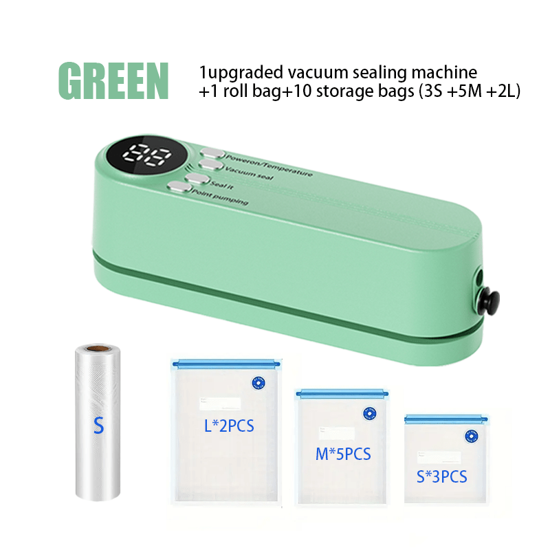 Selladora de vacío portátil inalámbrica con sellado rápido y batería de 2400mAh