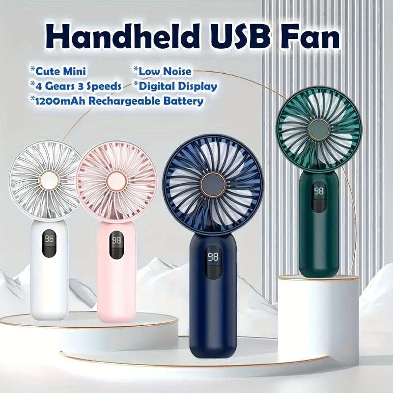 Mini Handheld Fan USB Rechargeable Portable Silent Durable for Office Outdoor Camping