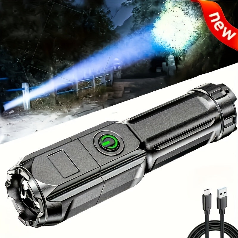 Portable Super Bright Variable Focus Flashlight for Outdoor Emergency Use