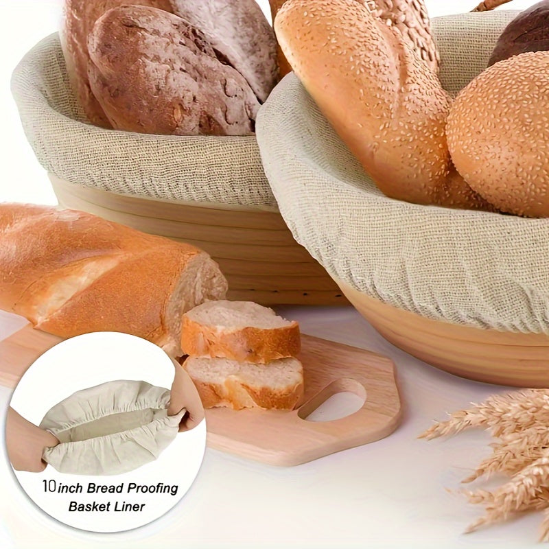 Cloth Bread Proofing Basket Liners Rustic Style Eco-Friendly Baking Accessories Bundle