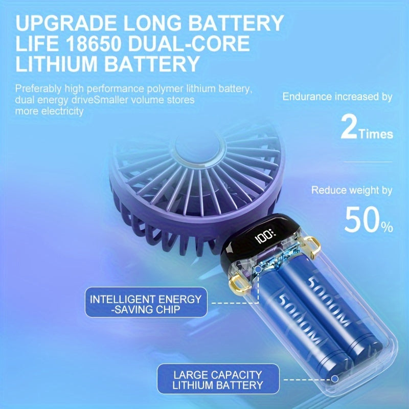 Portable Handheld Fan with Aromatherapy Large Wind Quiet Electric for Outdoor Use