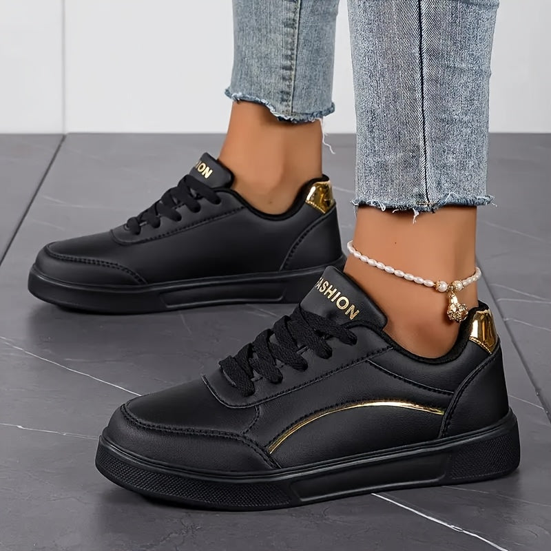 Women White Casual Sneakers Lightweight Lace-Up All-Season Athletic Shoes