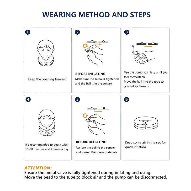 Qoʻl bilan sozlanadigan, yumshoq yostiqli shishiriladigan bo‘yin traektor qurilmasi, bo‘yin og‘rig‘ini yengillashtirish uchun