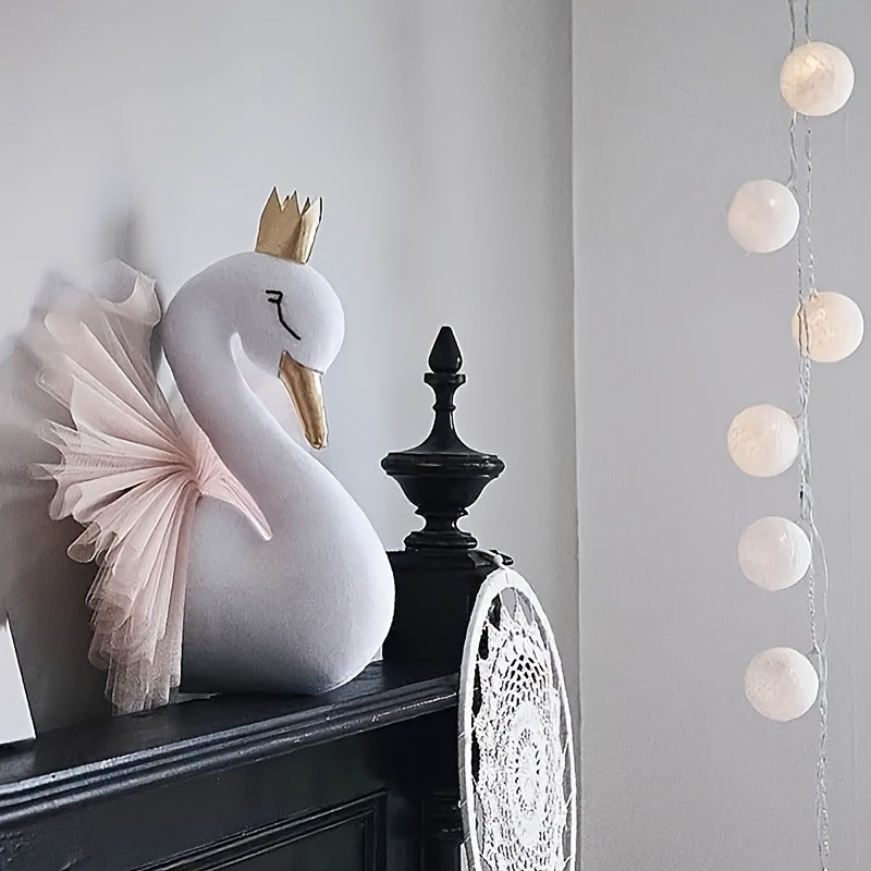 Decoración de arte de pared Swan Crown para dormitorio y regalo de boda