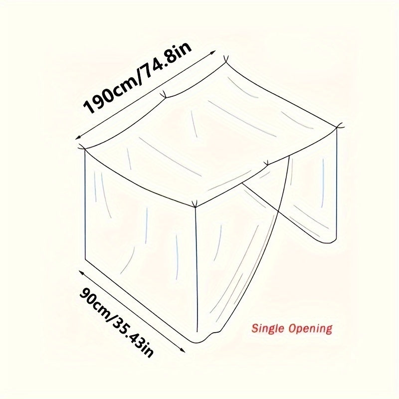 Cielo de cama de poliéster blanco con entrada individual, mosquitera para dormitorio y exteriores