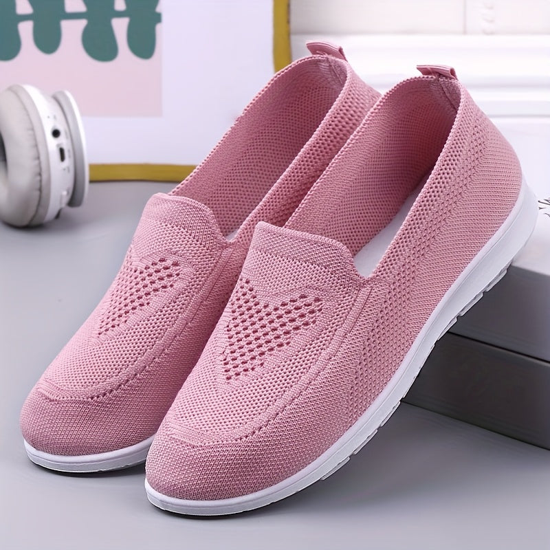 Women's Slip-On Loafers Breathable Fabric Casual Flats Black Brown For All Seasons