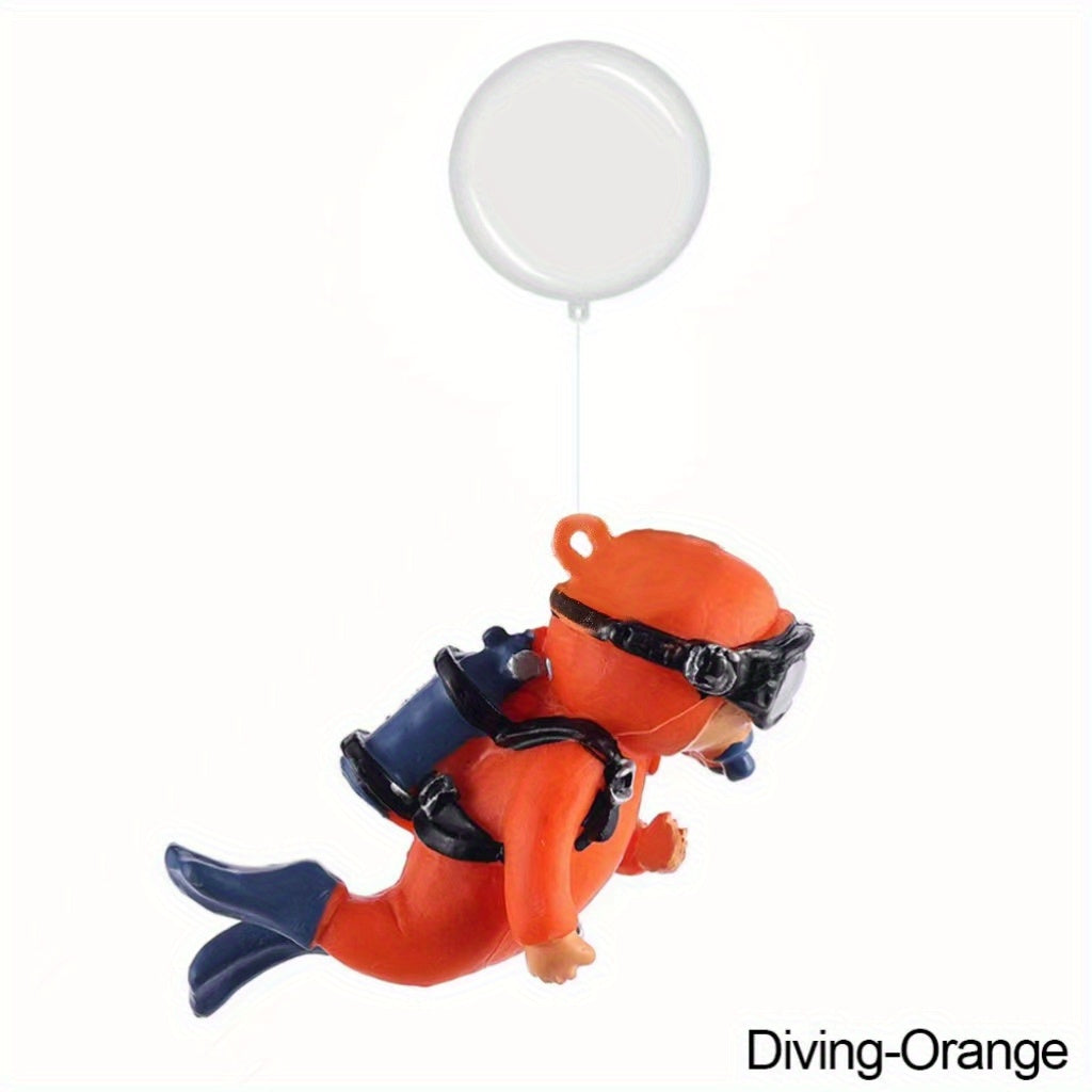 Colorful Diver Aquarium Ornament Resin Fish Tank Decor Underwater Landscape