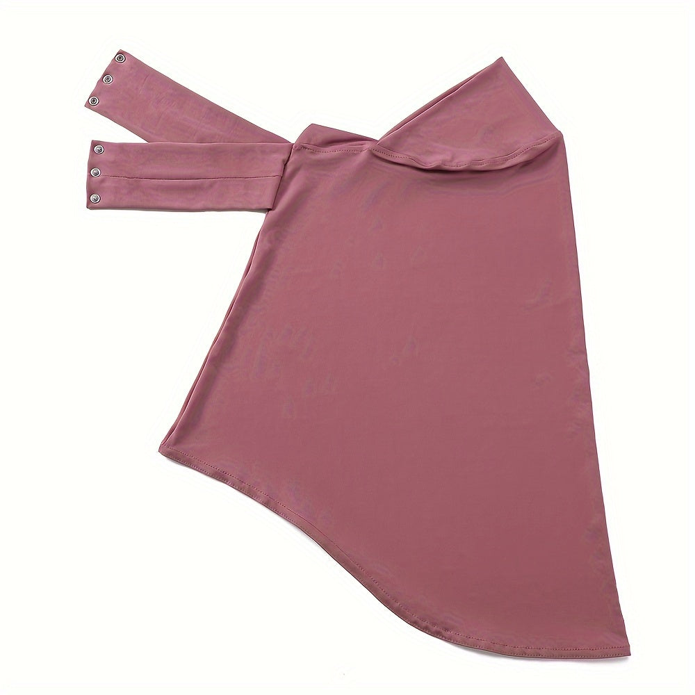 Women's Quick Dry Sports Hijab with Tie Band and Button Closure for Fitness Outdoor Activities