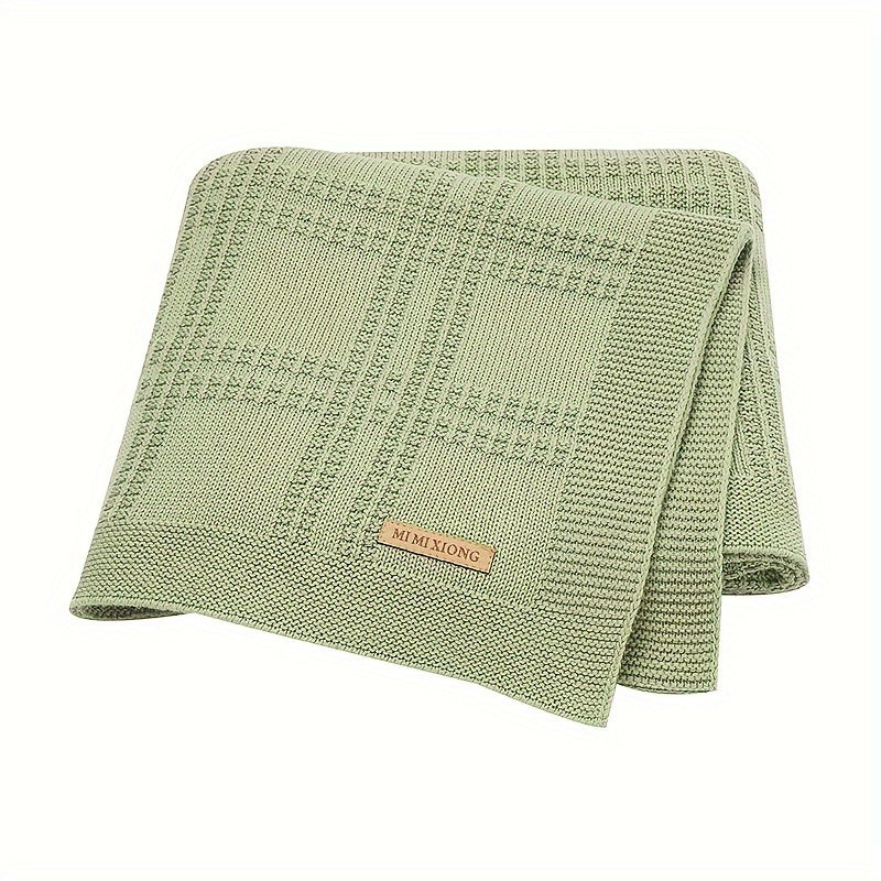Kids Blanket for Boys and Girls, Soft Solid Color, Light Green, Cream, Pink