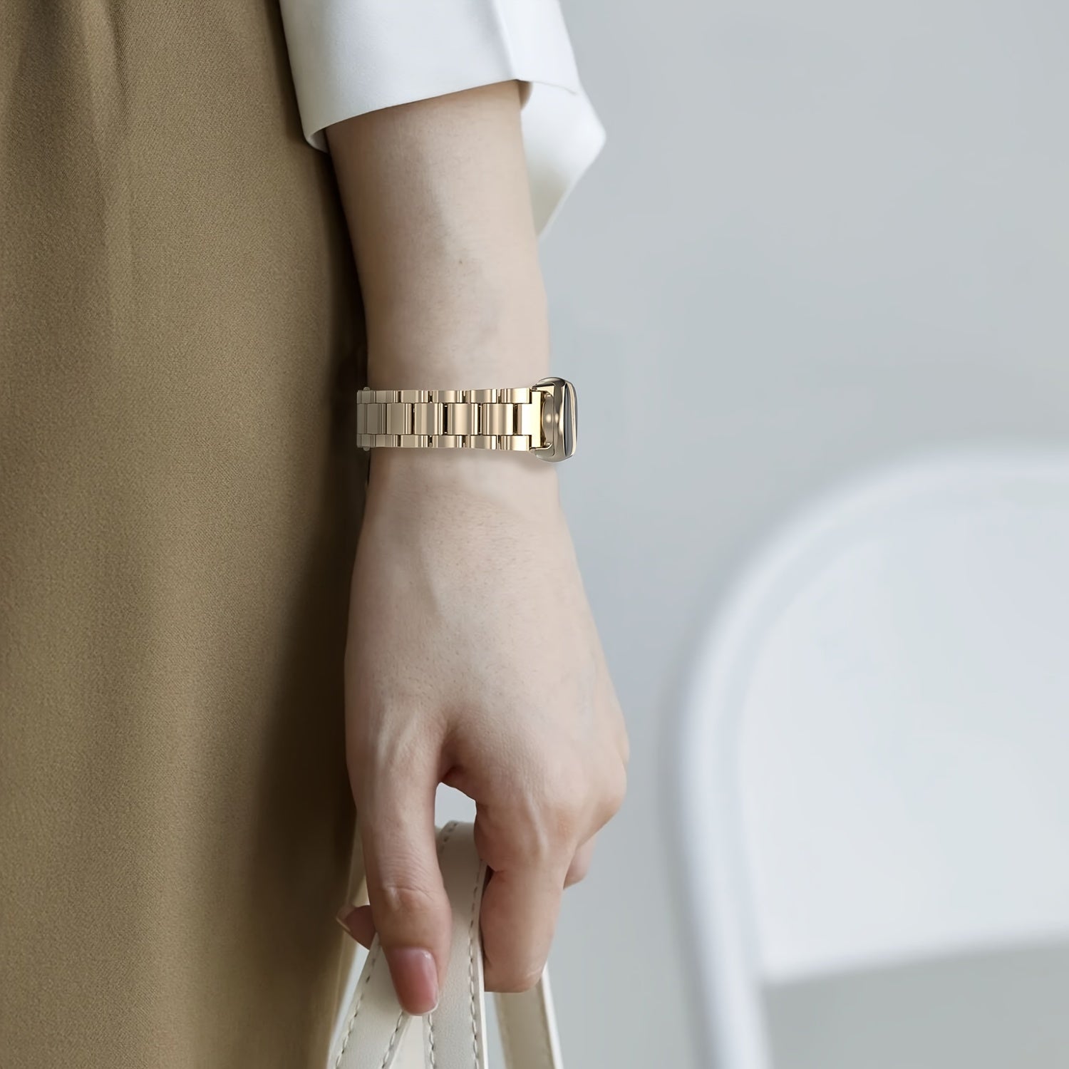 Stainless Steel Replacement Band for Mi Band 3-9 Dual-Tone Adjustable Fit