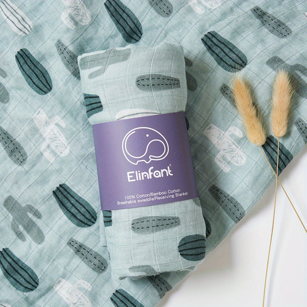 Rainbow Printed Bamboo Muslin Baby Swaddle Blanket Lightweight Breathable Machine Washable