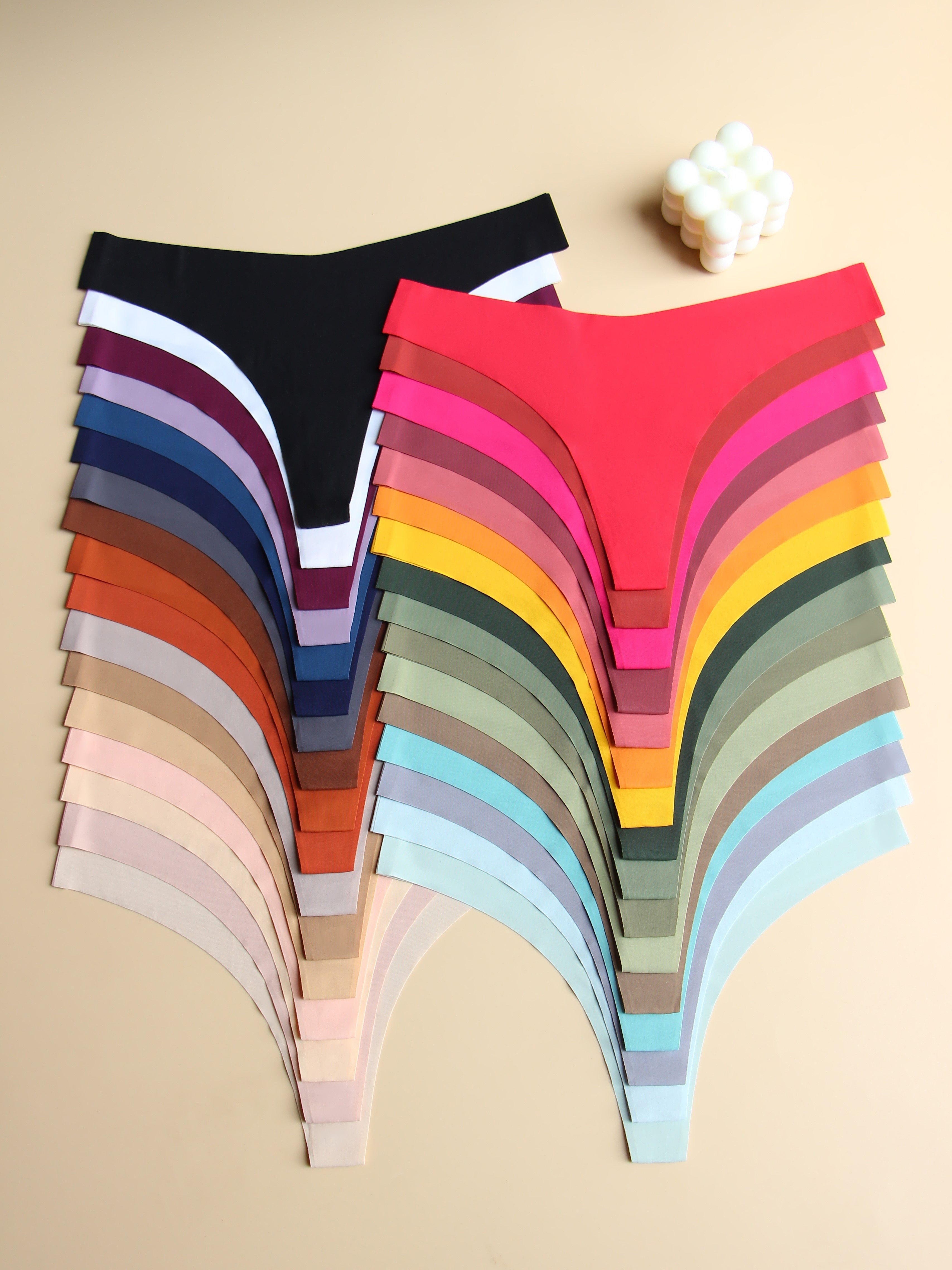 Women's Thong Underwear Pack of 12 Breathable Plain-Colored Comfortable