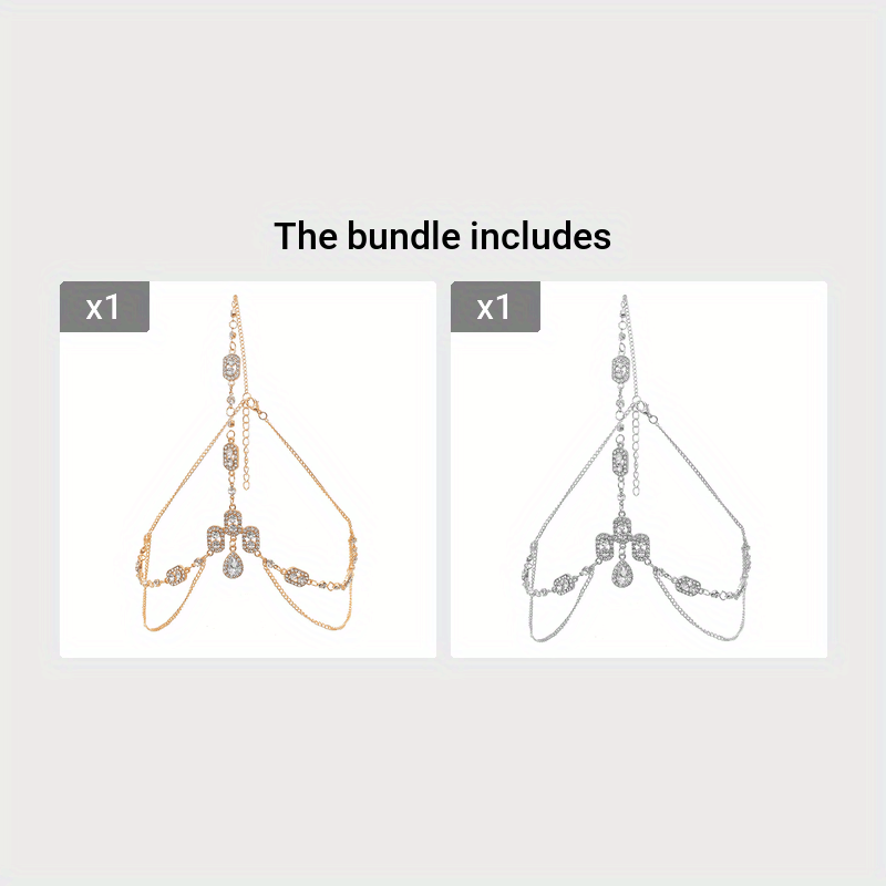 Bridal Headband with Rhinestone Chain for Women Elegant Hair Accessory