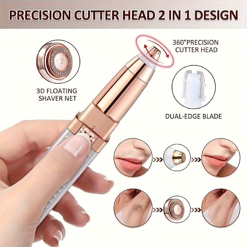 Afeitadora facial eléctrica para mujer 4 en 1 depiladora, recortadora de cejas, nariz y bikini, recargable