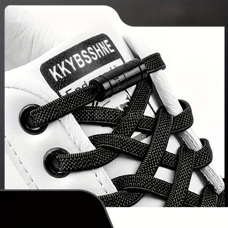 Unisex Elastic No-Tie Shoelaces with Locks Lightweight Acetate Sports Style