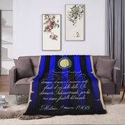 Anime Themed Inter Milan Flannel Fleece Blanket Lightweight Throw Soft Polyester All-Season Home Decor