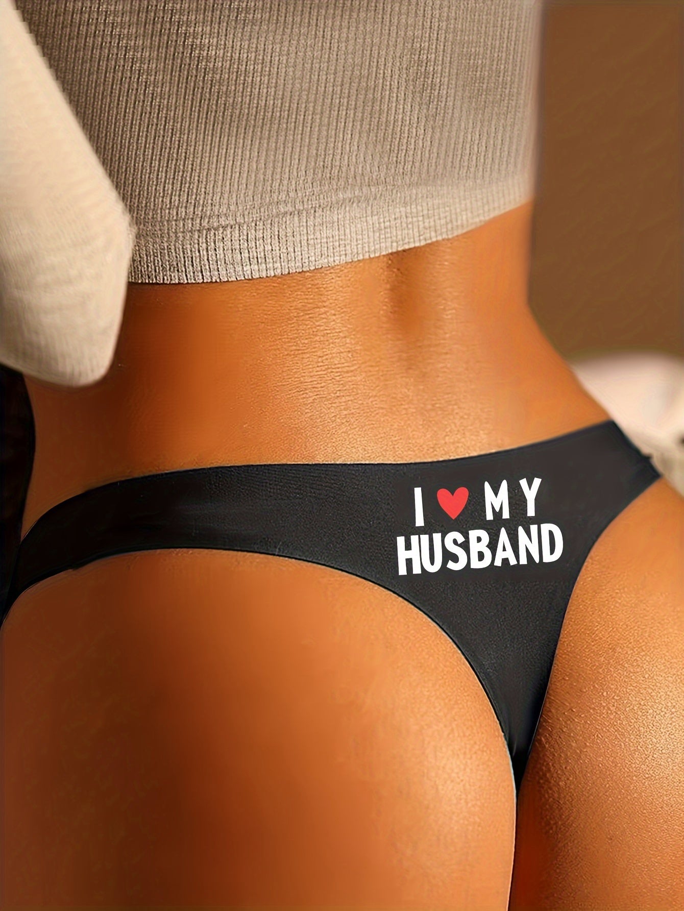 Women's Printed Thong Panties Comfortable Casual Knit Fabric Elastane Polyamide Underwear