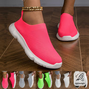 Women's Breathable Knit Slip-On Sneakers, Lightweight Low Top Trainers Plus Size