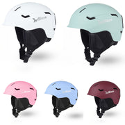 Ski Helmet with Adjustable Fit Shock-Absorbing Shell Removable Ear Pads White