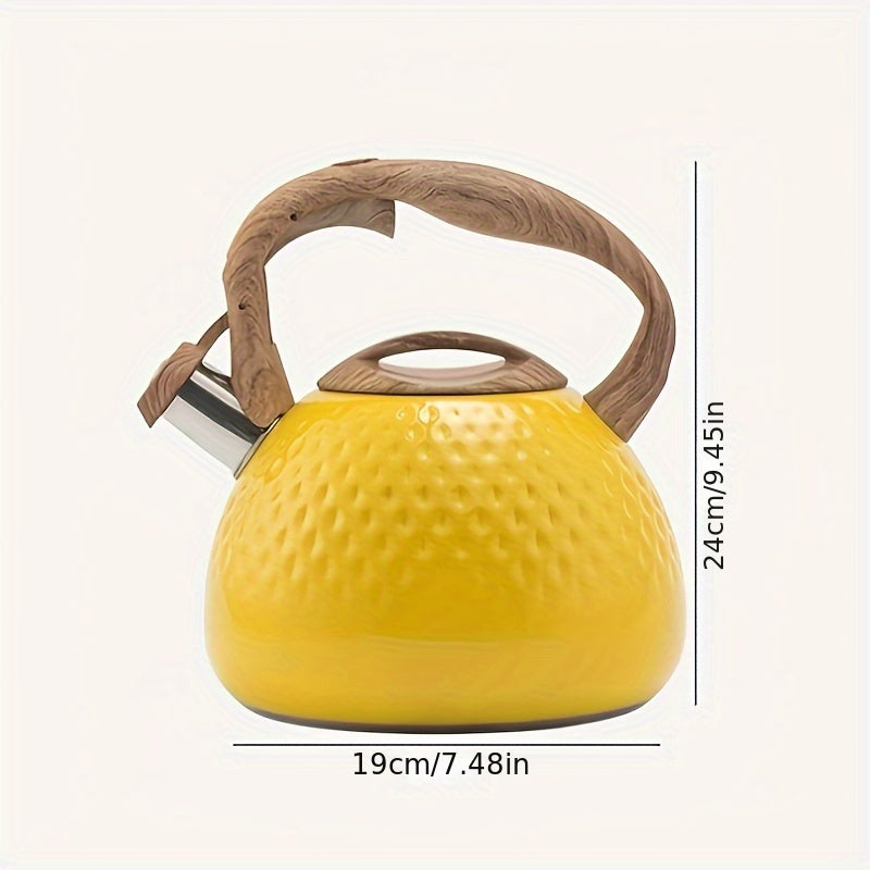 Stainless Steel Whistling Tea Kettle 3L Capacity Rustic Hammered Finish Kitchen