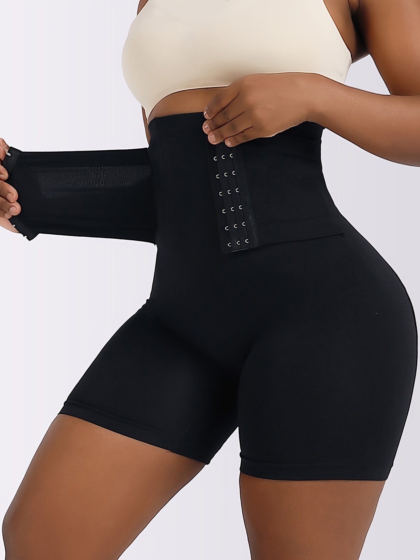 Women's High Waist Tummy Control Shapewear Pants with Butt Lifting and Adjustable Front Buckle