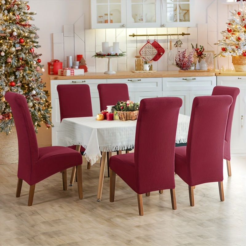 Water Resistant Elastic Dining Chair Slipcover for Large Chairs Spill-Proof for Dining Room Weddings Ceremonies Banquets