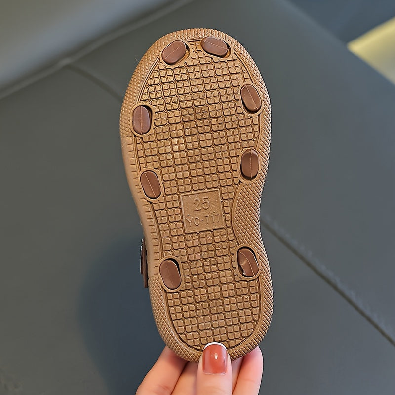 Детские летние сандалии для мальчиков и девочек, плоская подошва, для улицы, повседневные, дышащие, из ПВХ