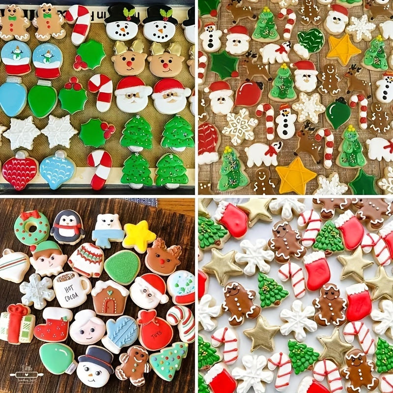 Набор из 20 ножей для вырезания рождественских печений из нержавеющей стали, Санта, олени, снеговики, формы для выпечки