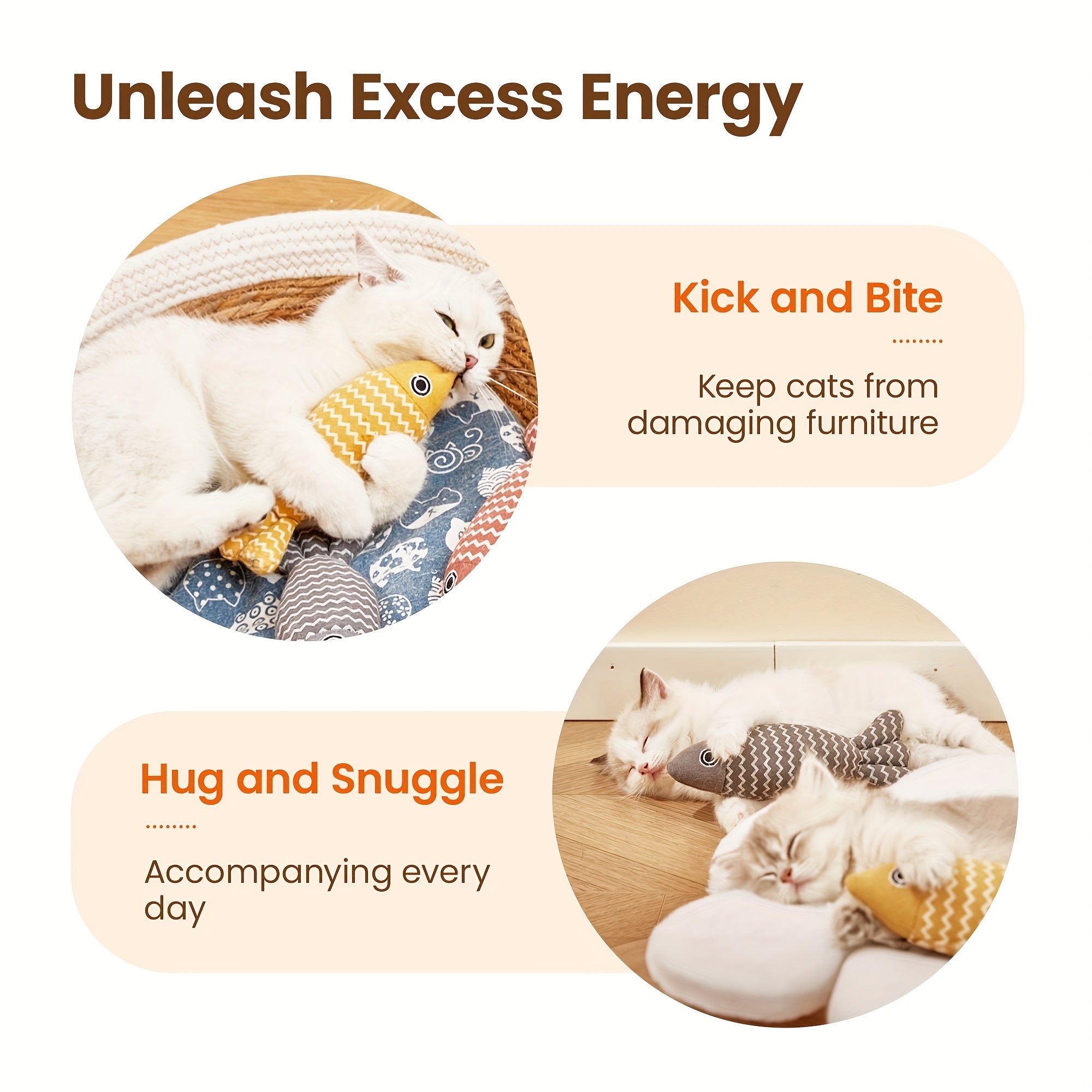 Durable Linen Fish-Shaped Cat Toy for Interactive Play with Sound