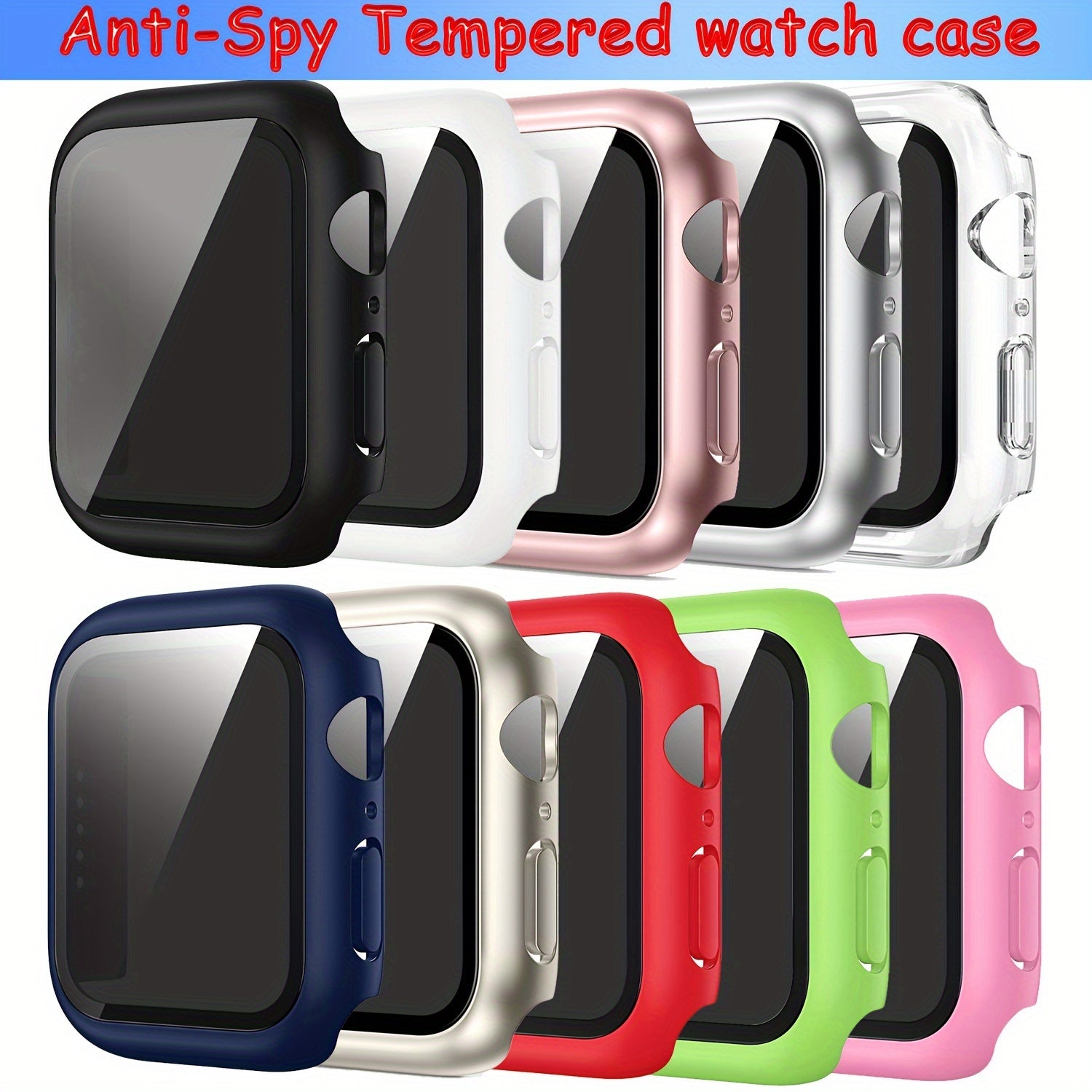 Privacy Case for Apple Watch Series 4 5 6 7 8 9 SE Shockproof Screen Protector 44mm 45mm