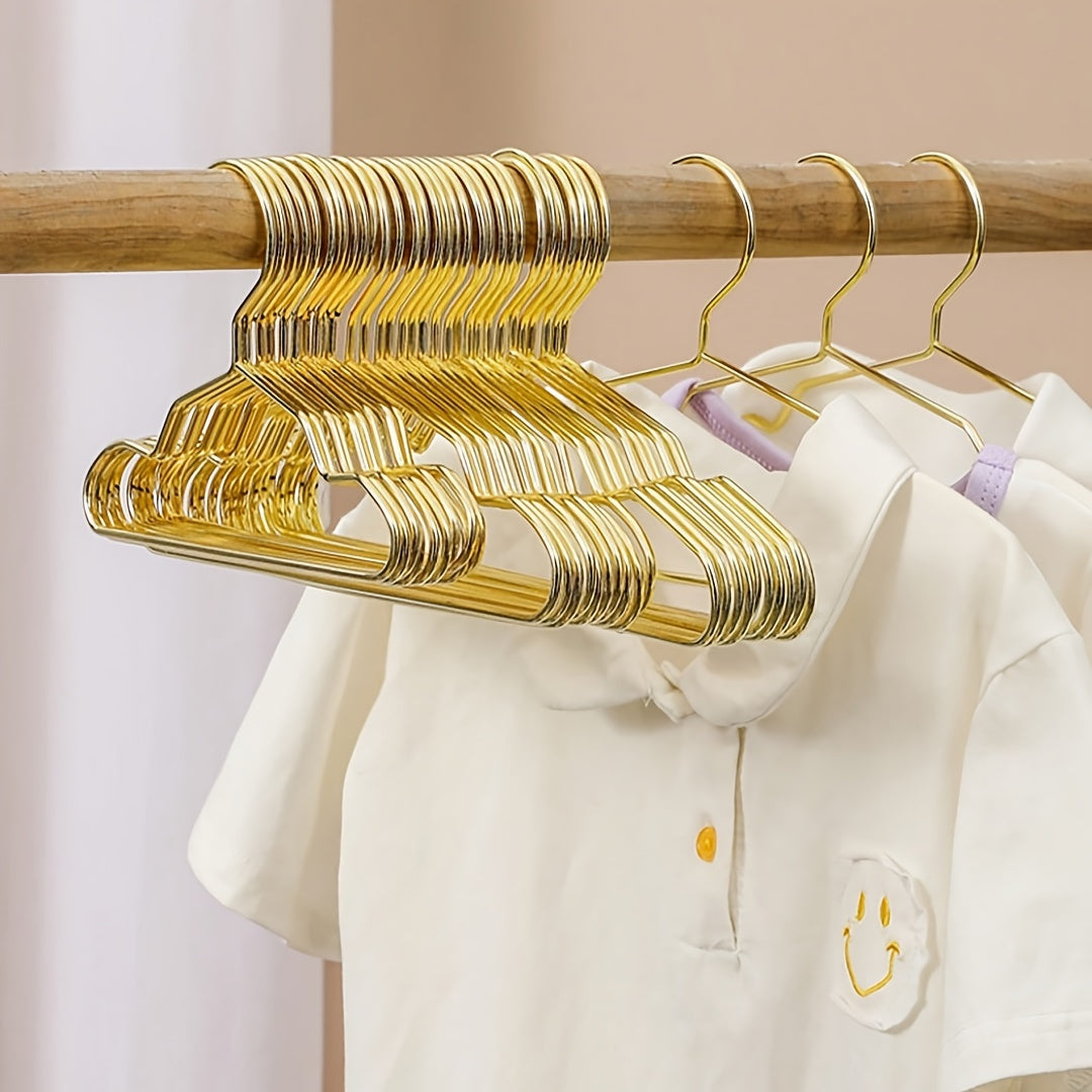 Juego de 10 perchas de metal dorado para ropa de niños para ositos de peluche y muñecas