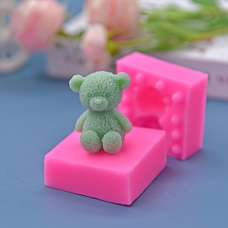 Silicone Mold Set 3D Bear Shape for Baking Chocolate Soap Candles