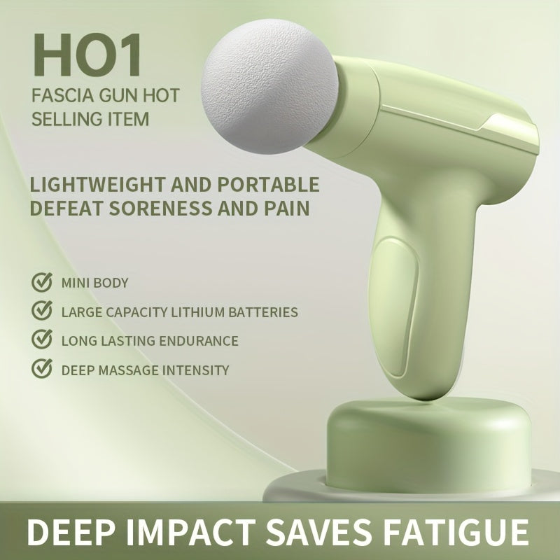 Kichik Mini Fascia Qurollari, portativ, jim ishlash, uzoq muddatli batareya va mushak og'rig'ini kamaytirish uchun mo'ljallangan. Sport va ofisda foydalanish uchun mukammal, Oq, Yashil, Pushti ranglarda mavjud.