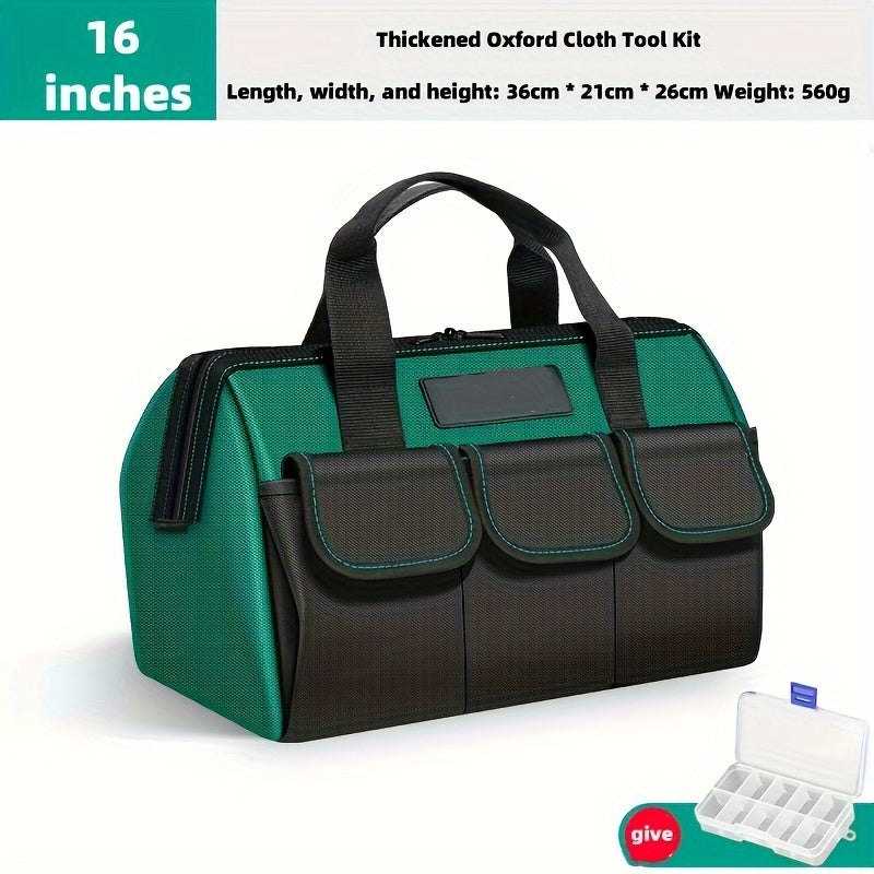 Waterproof Tool Bag with Reflective Strips for Electricians and Carpenters Durable Canvas Grey