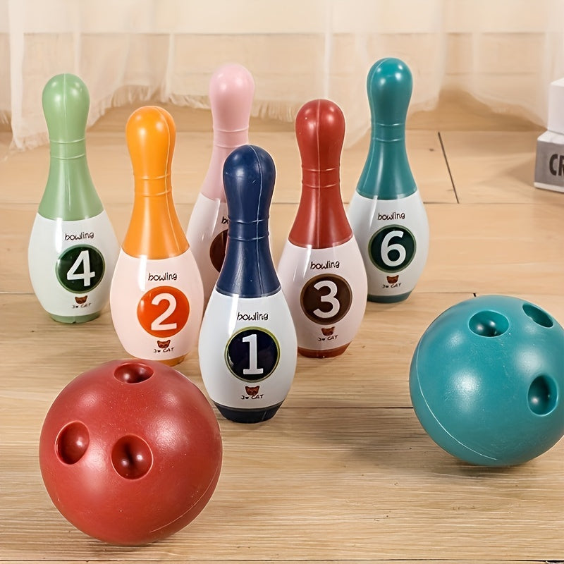 Toddler Bowling Set with 6 Pins and 2 Balls Educational Dinosaur Numbers Indoor Outdoor Play