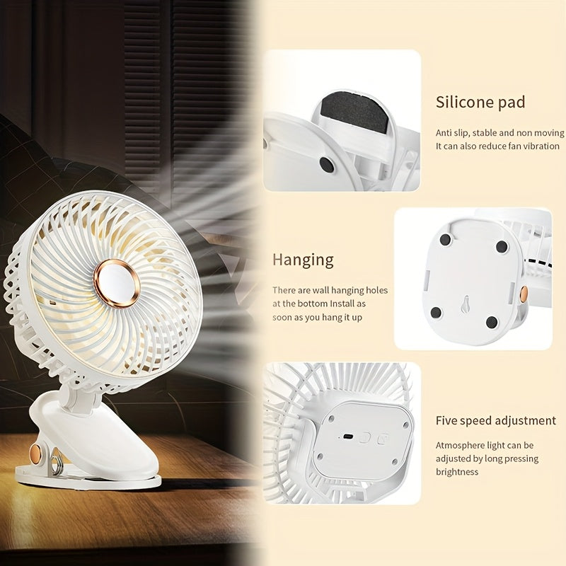 Portable USB Fan for Dorm Home Office Camping with Data Cable