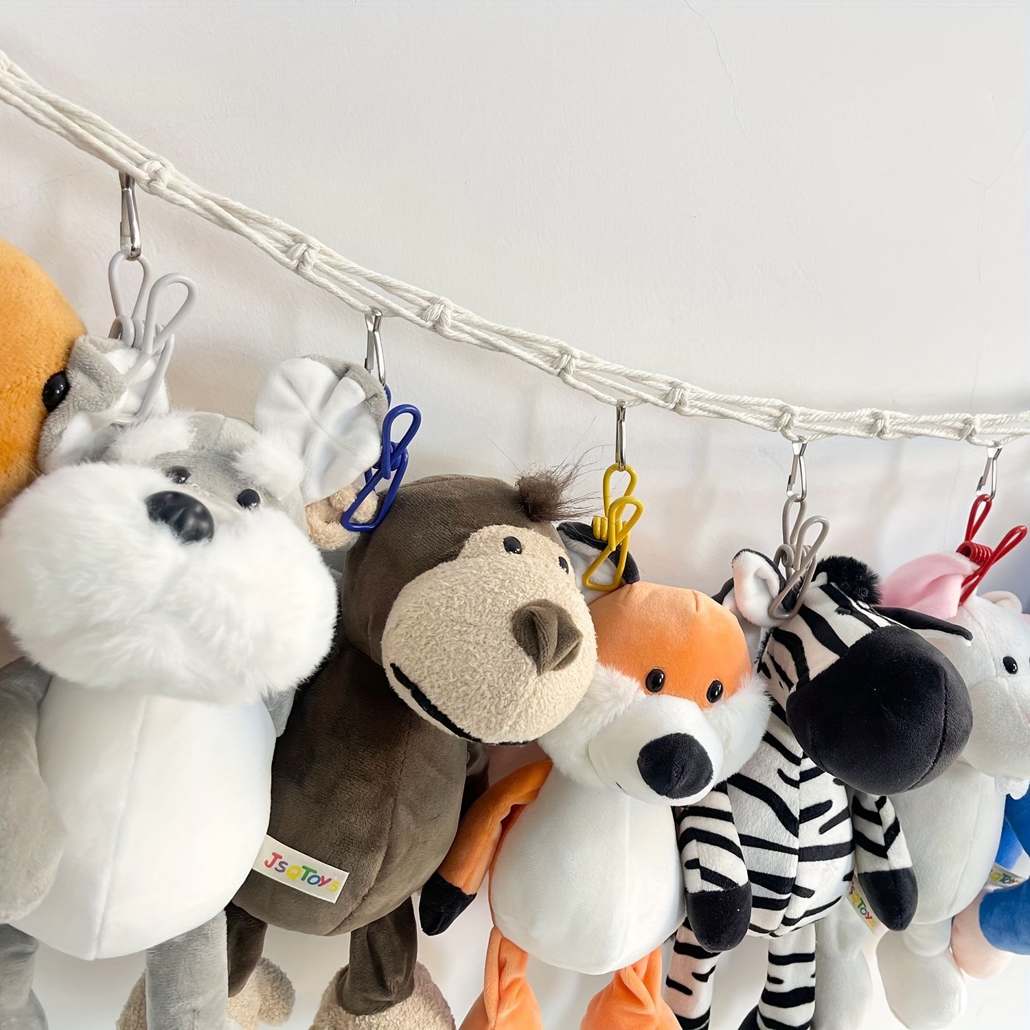 Woven Doll Organizer Hammock Hanging Storage Net for Stuffed Animals Room Decor