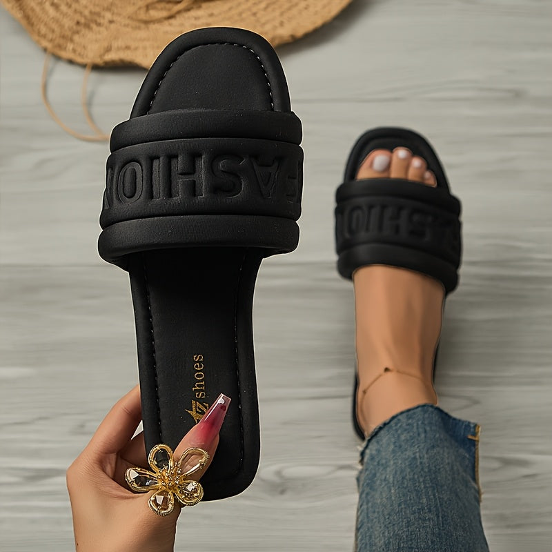 Women's Lightweight Flat Slip-On Slides for Walks and Beach