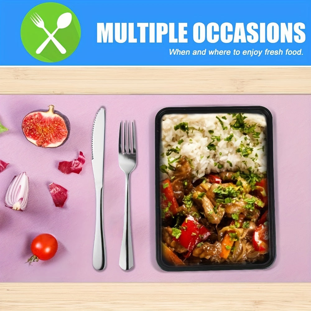 Pack of 30 Black Plastic Food Storage Containers with Lids, Leakproof, Microwave Safe