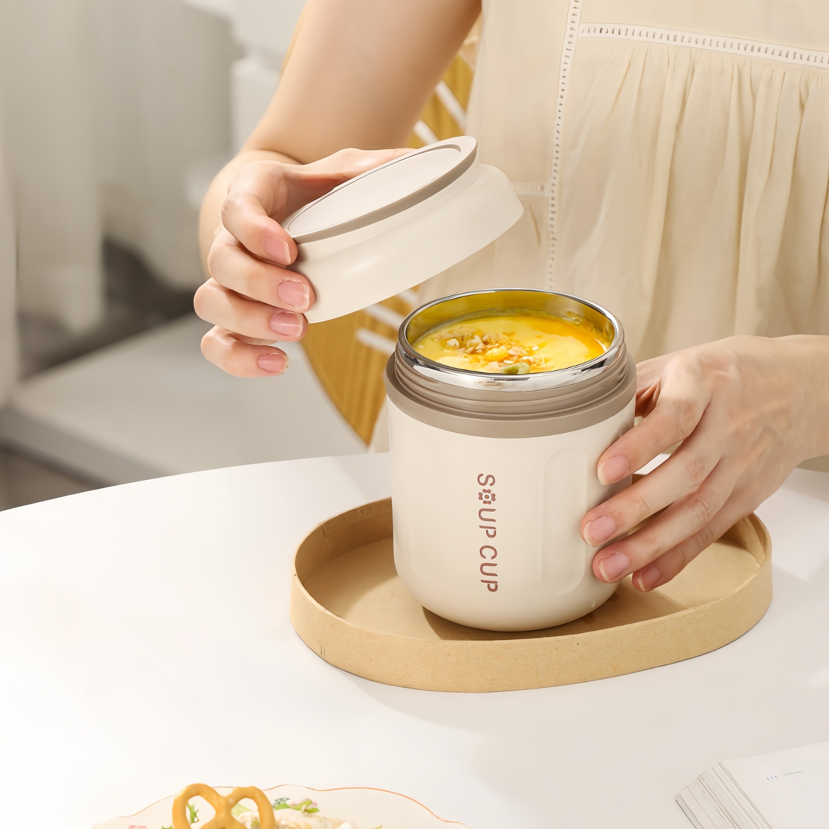 Stainless Steel Food Jar Insulated Leak-Proof Thermal Container for Hot Cold Meals