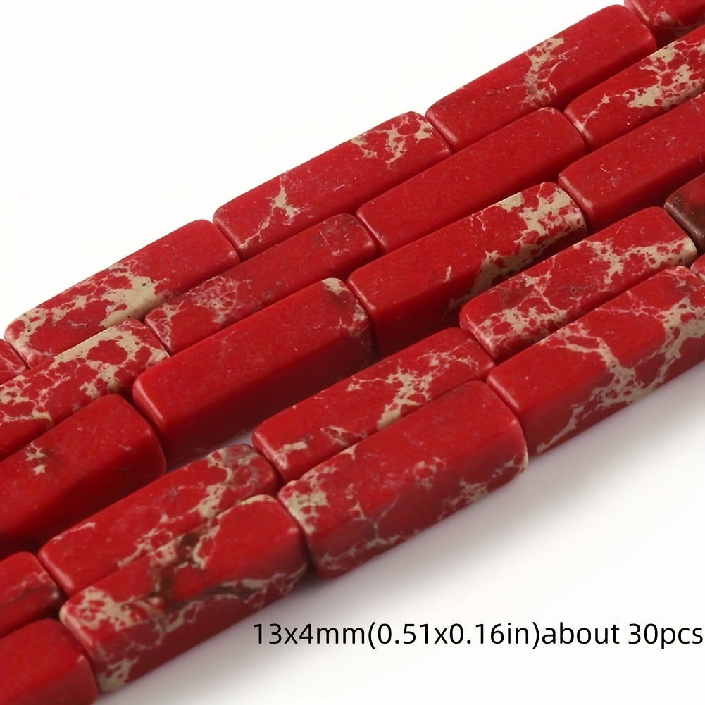 Natural Stone Jasper and Shoushan Beads Set for Jewelry Making Multicolor Cylindrical