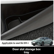 Juego de bandejas organizadoras para puertas de coche TPE negro compatible con sedán trasero y delantero 2024 2025