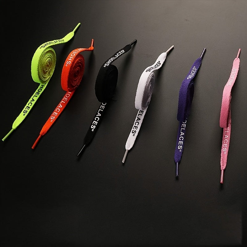 Unisex Polyester Sports Shoe Laces Flat Replacement 7 Colors 100cm-140cm