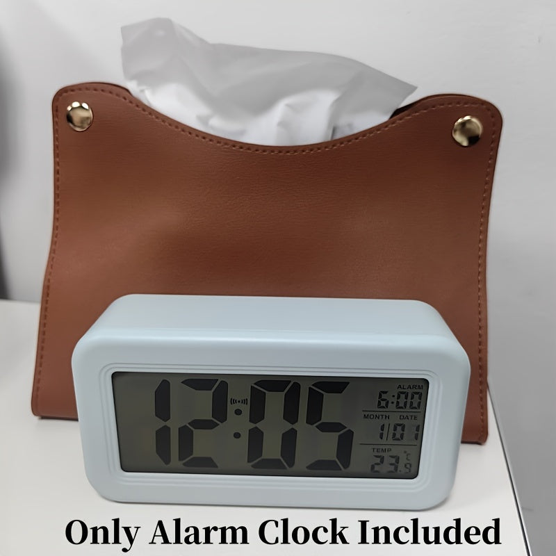 Digital Alarm Clock with Backlit LCD Silent Design Date and Temperature Function