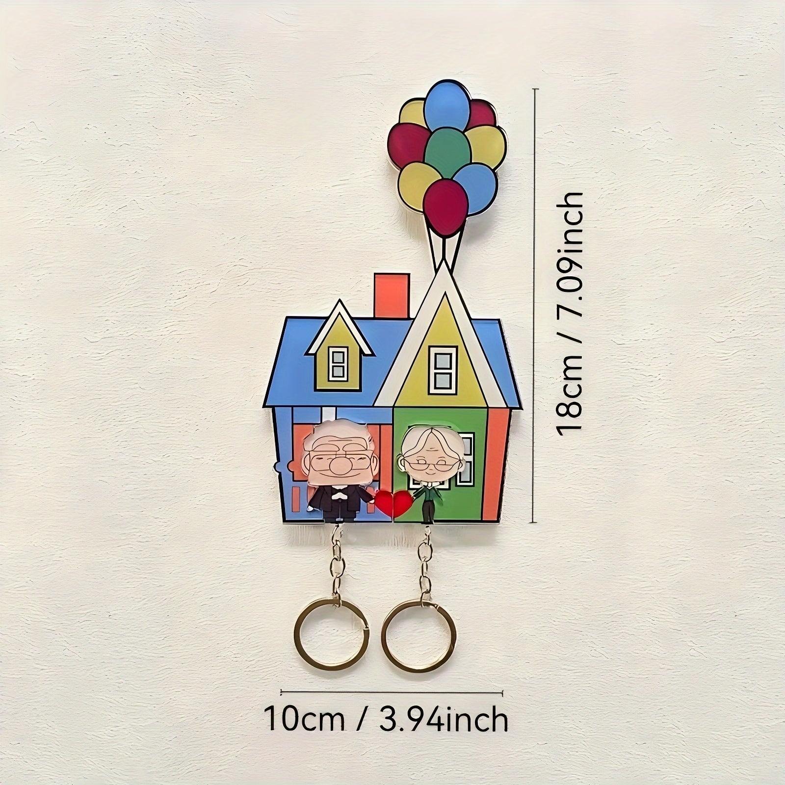Juego de llaveros románticos para parejas con colgante de corazón de acrílico para amantes y recién casados