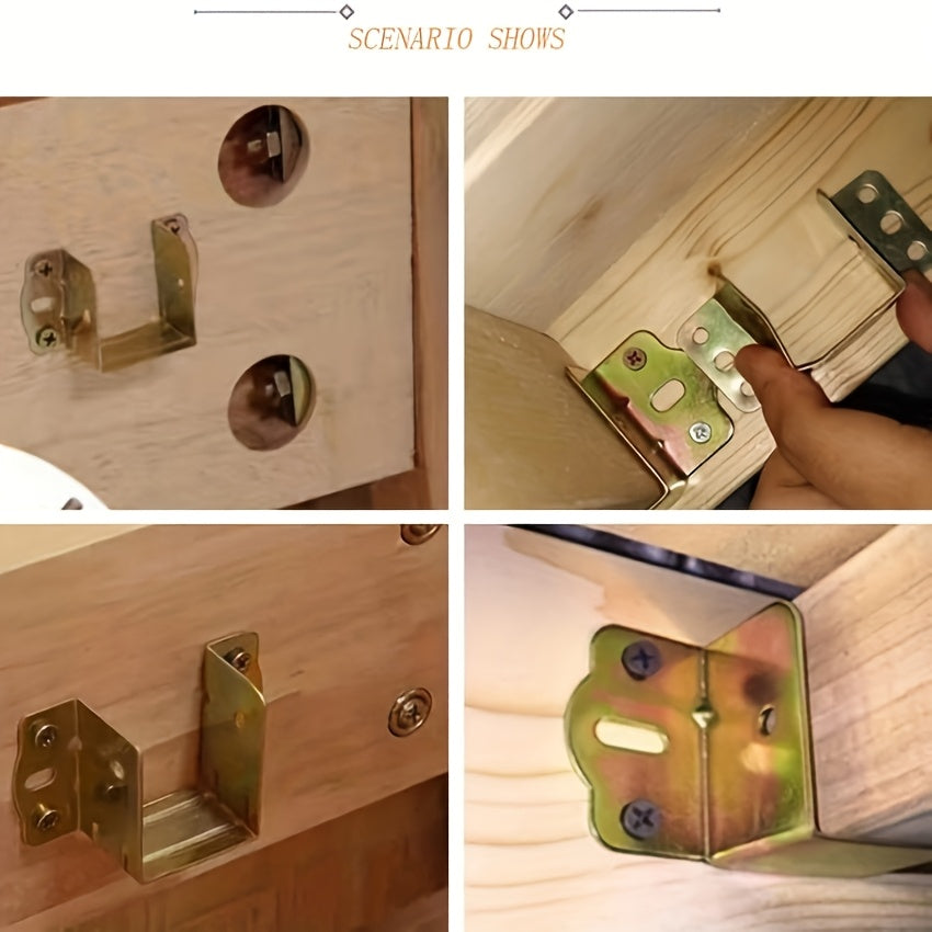 Mustahkam Metall Krevet Ramkasi Qismlari: Mebelni qo'llab-quvvatlash uchun xavfsiz tutqichlar, Burchak Birlashmalari va Yog'och Qismlar uchun ideal.