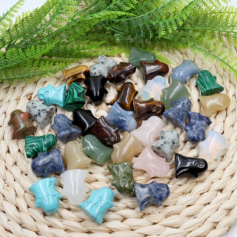 10 dona Tabiiy Kvarts toshlari va Xuddi O'liklar Haykali uchun Xalloween Uy Dekori